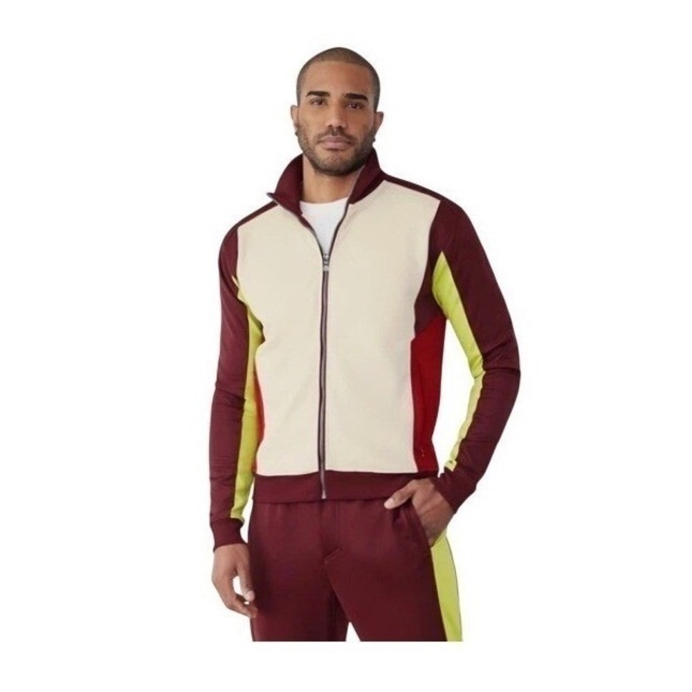 GSTQ All‎ Tracks Athletic Jacket Port Colorblock Knit Full Zip Front L